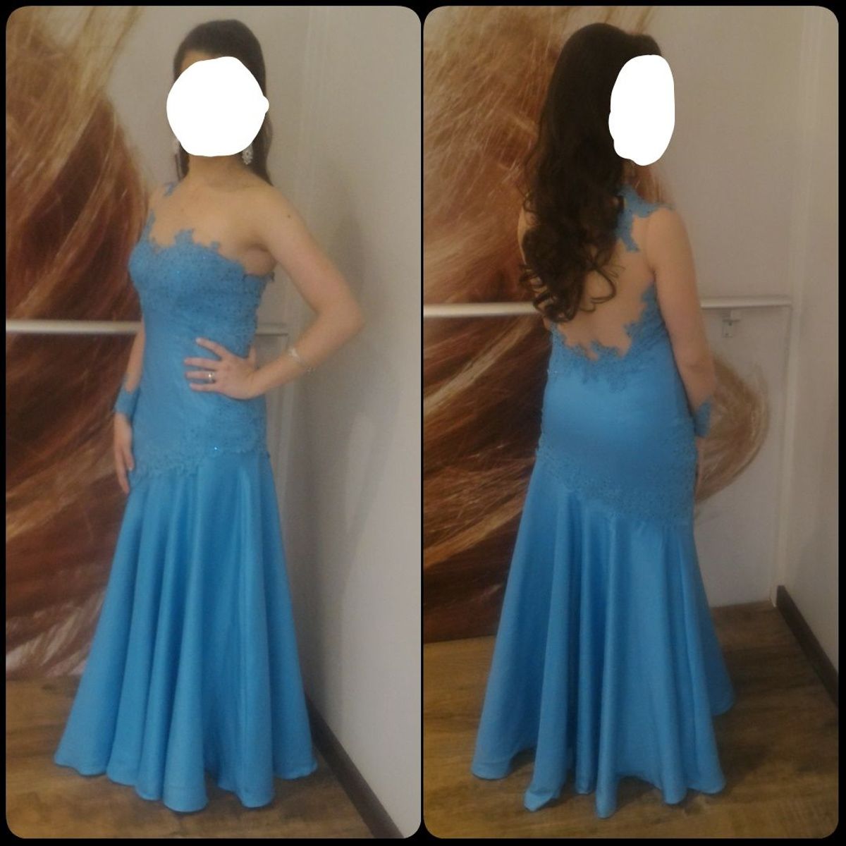 vestido de festa longo azul turquesa