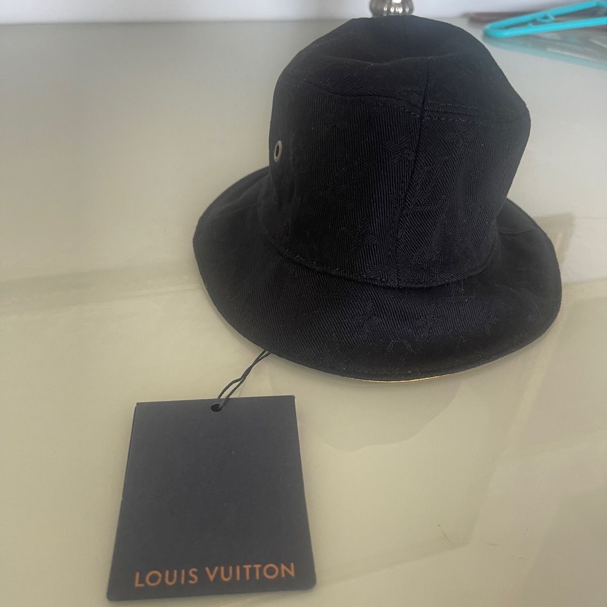 Louis Vuitton Monogram Denim Bob Bucket Hat Black/Yellow