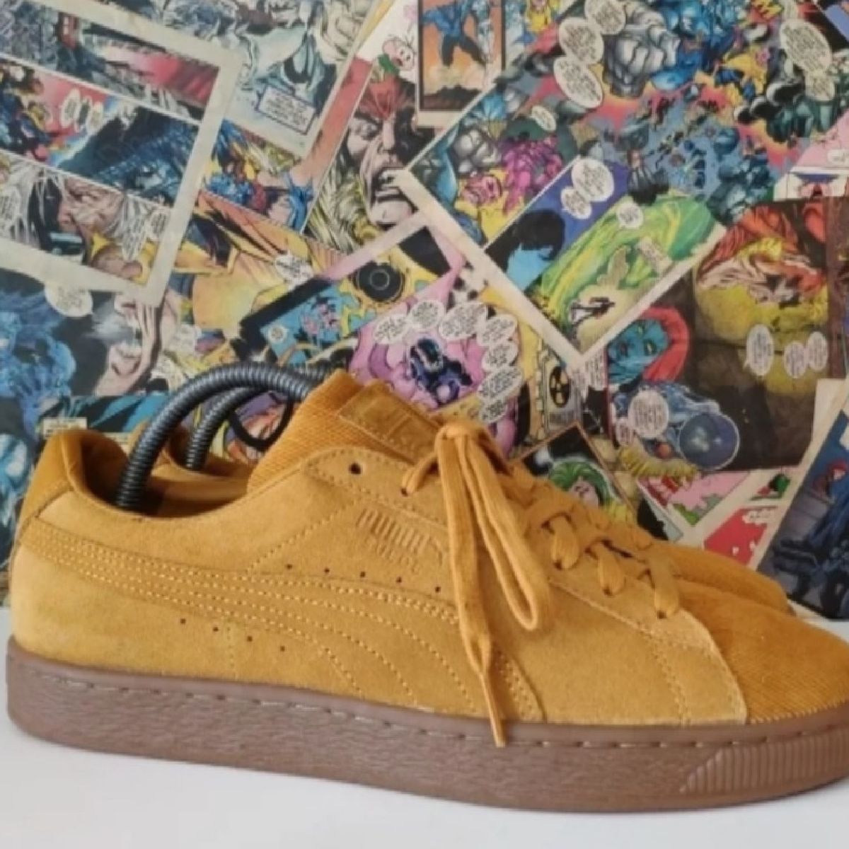 puma suede azul e amarelo