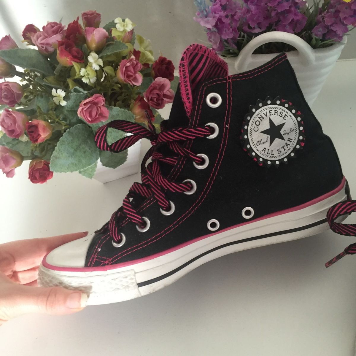 all star rosa e preto