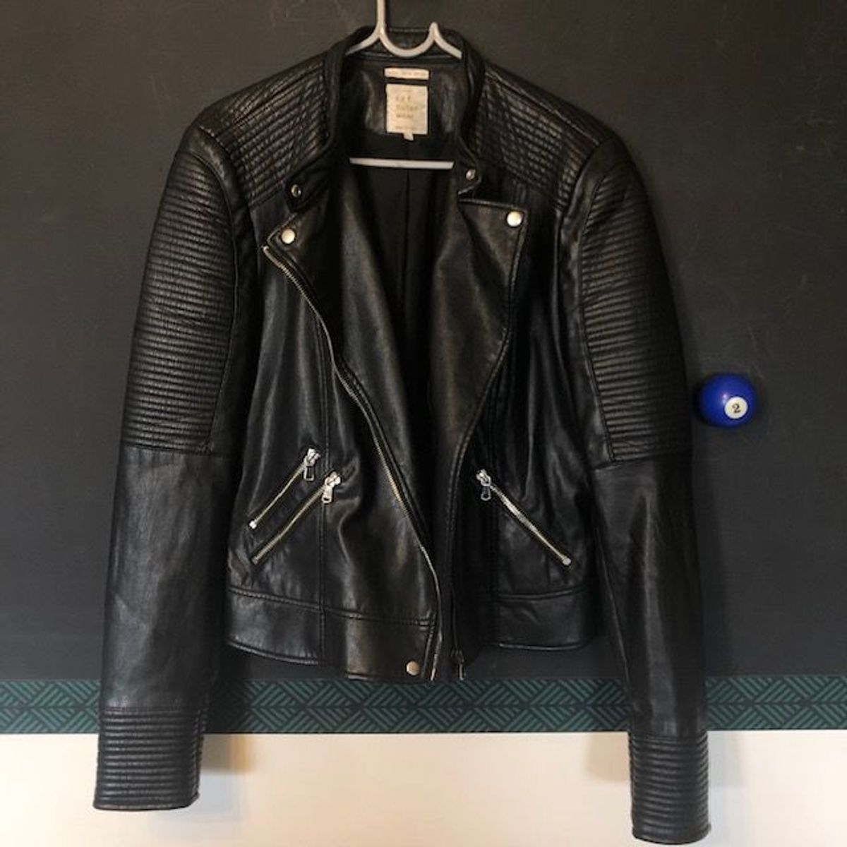 jaqueta de couro zara