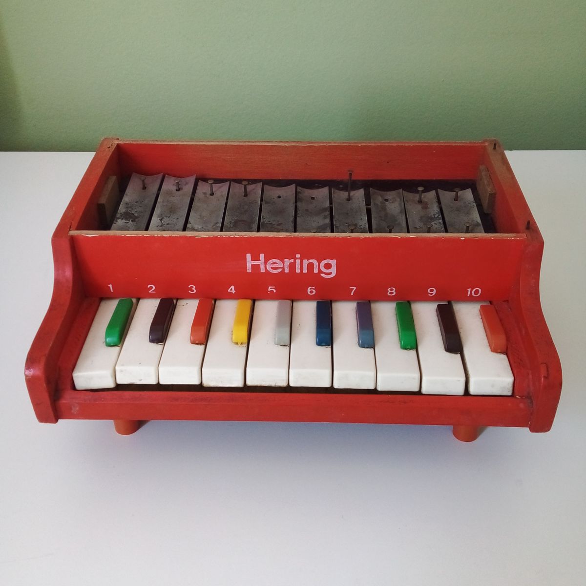 Anos 80 Piano De Brinquedo Hering Baby Na Caixa Nunca Usado!