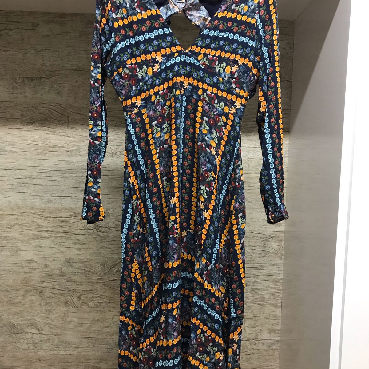 vestido midi renner estampado