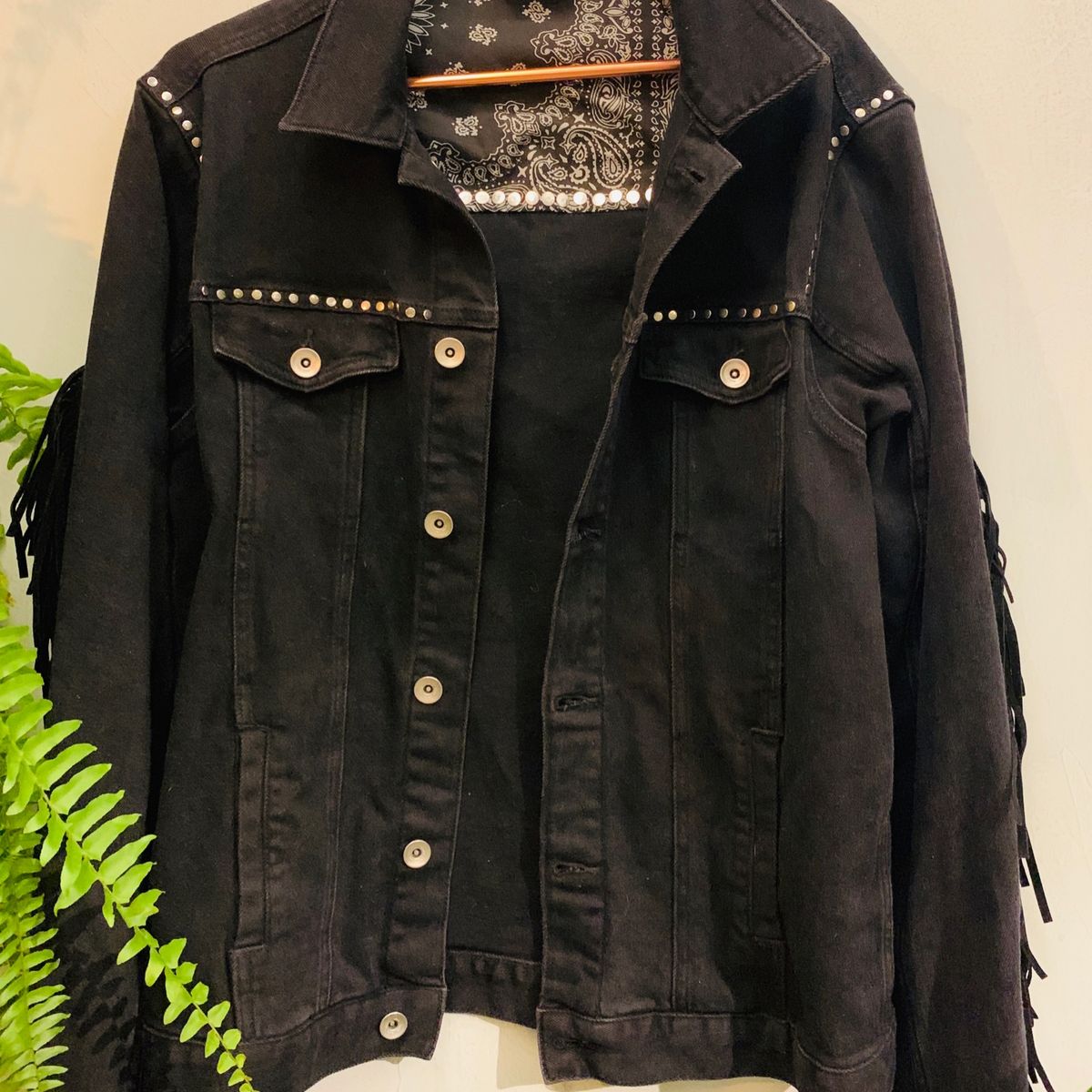 jaqueta de franja masculina