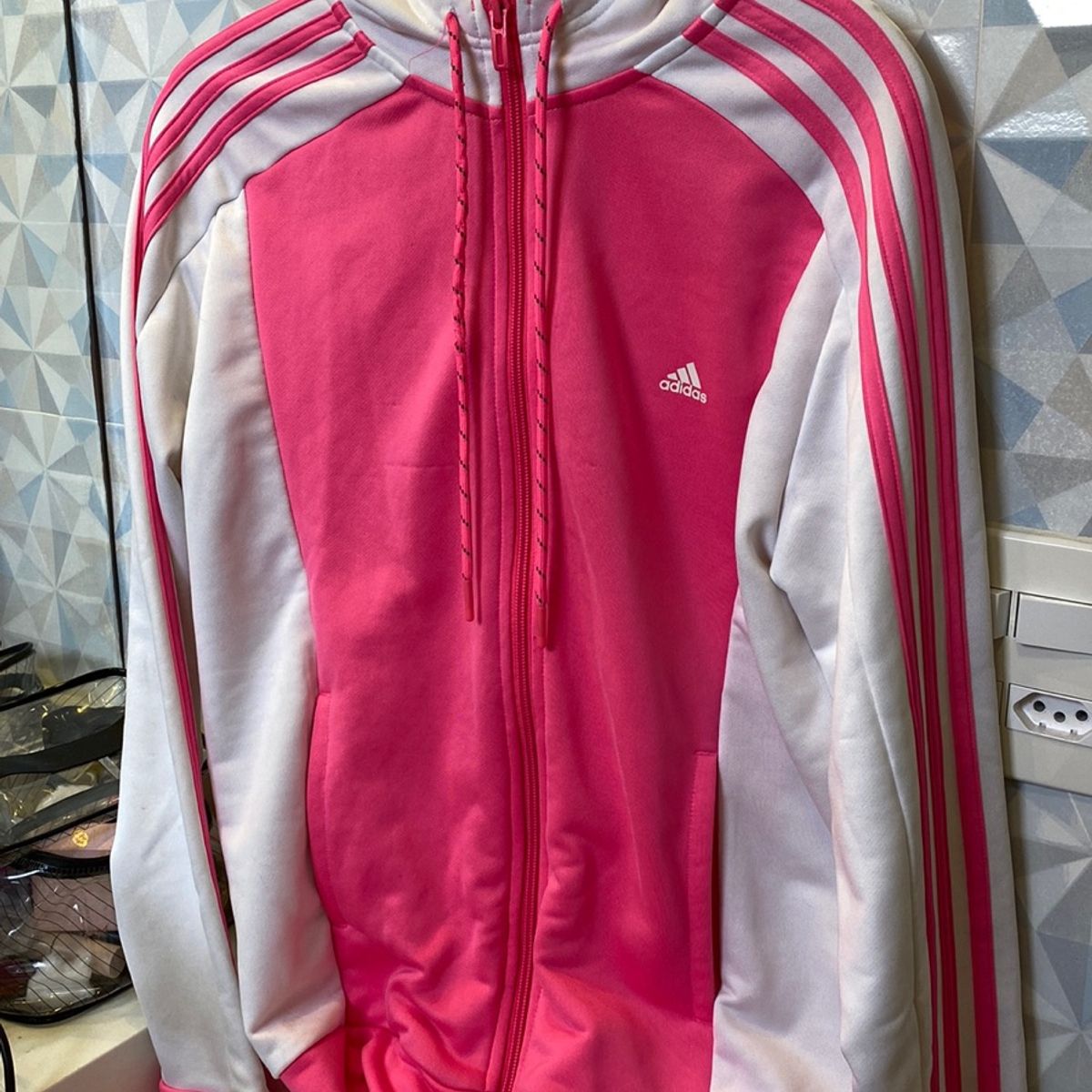 Blusa de frio sales rosa da adidas