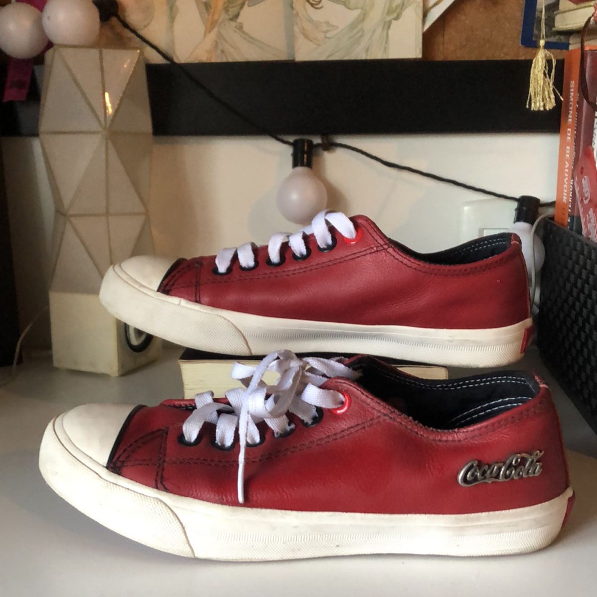 tenis all star couro vermelho