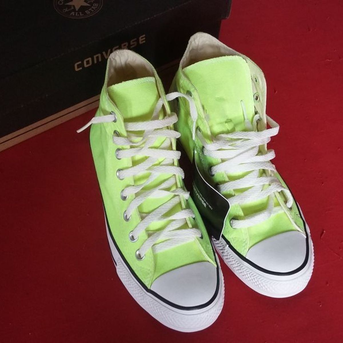 Tenis Exclusivo Converse All Star Verde Neon Lindo Converse Nunca Usado 88882967 enjoei