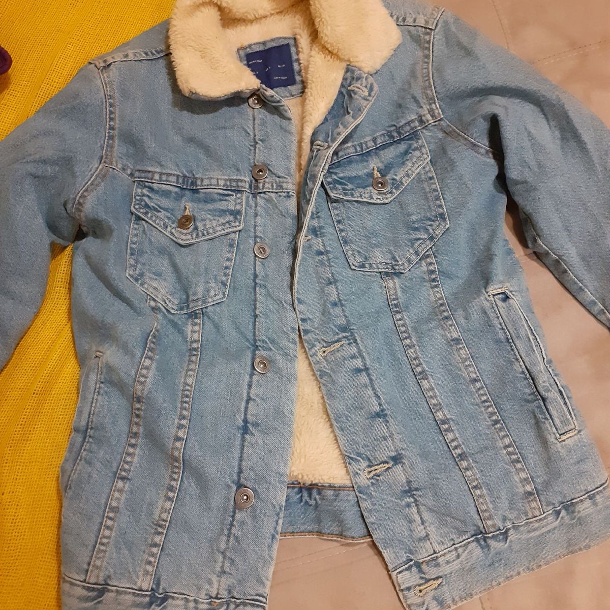 jaqueta jeans com pelinho masculina