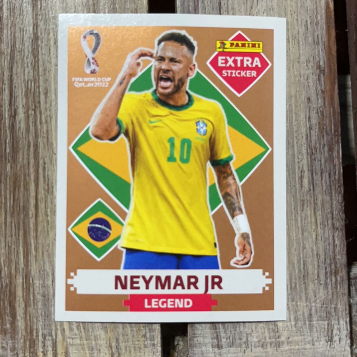 Panini Qatar World Cup Extra Sticker 2022 Legend Neymar Jr Bronze