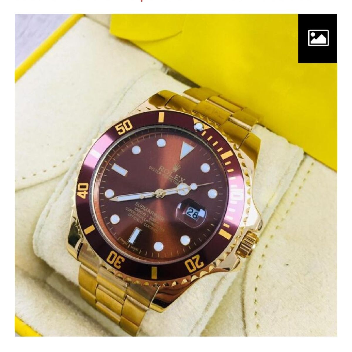 Insert Retaining Compatible with Rolex Submariner 18K Real Gold  16800 16610Ln Black 並行輸入品 あなたにおすすめの商品