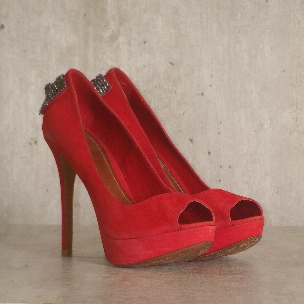 peep toe vermelho schutz