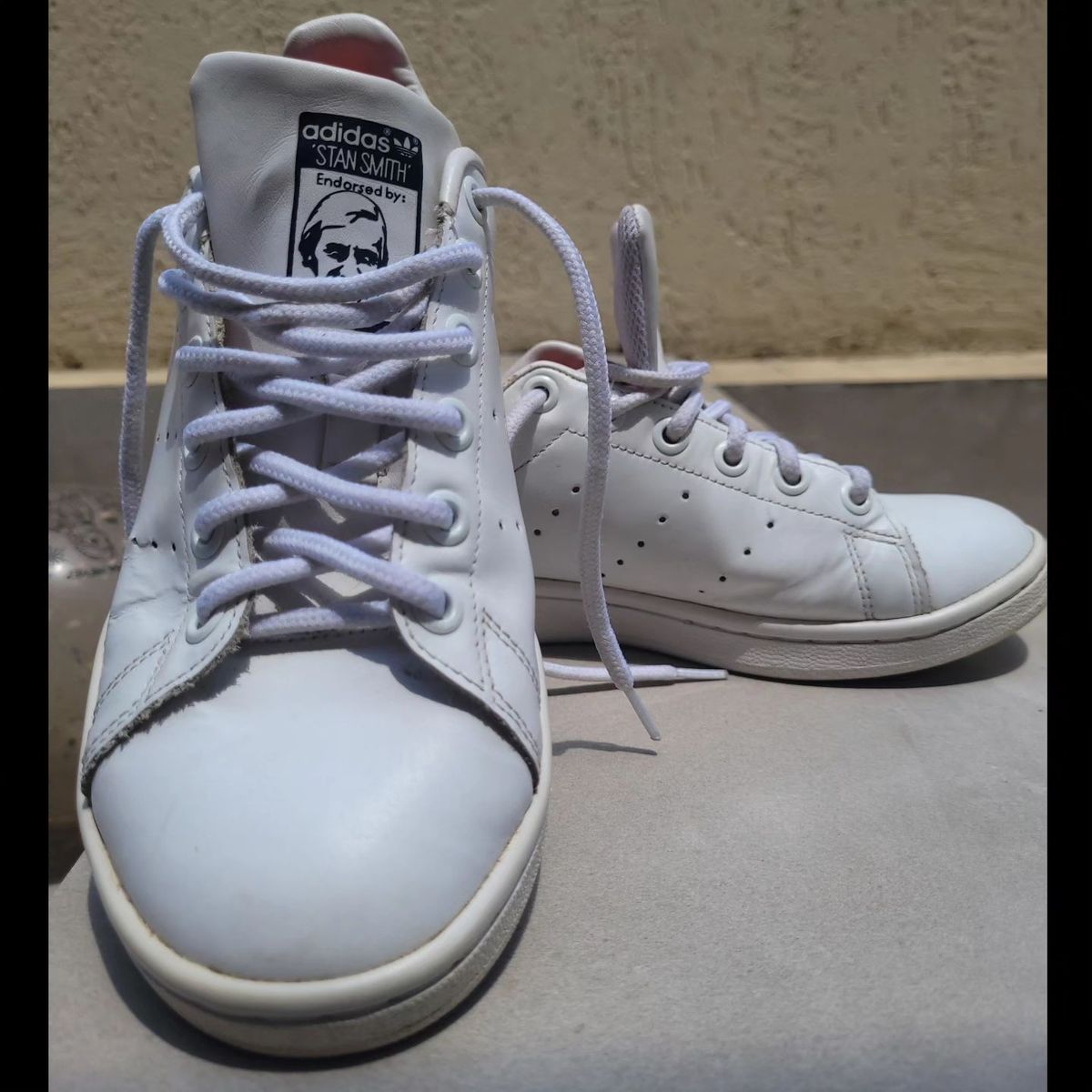 Tenis Stan Smith Branco e Preto Numero 35 Adidas Usado 98157171 enjoei
