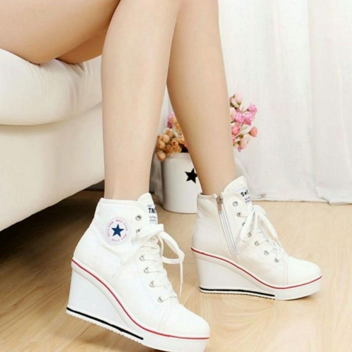 tenis vans salto alto