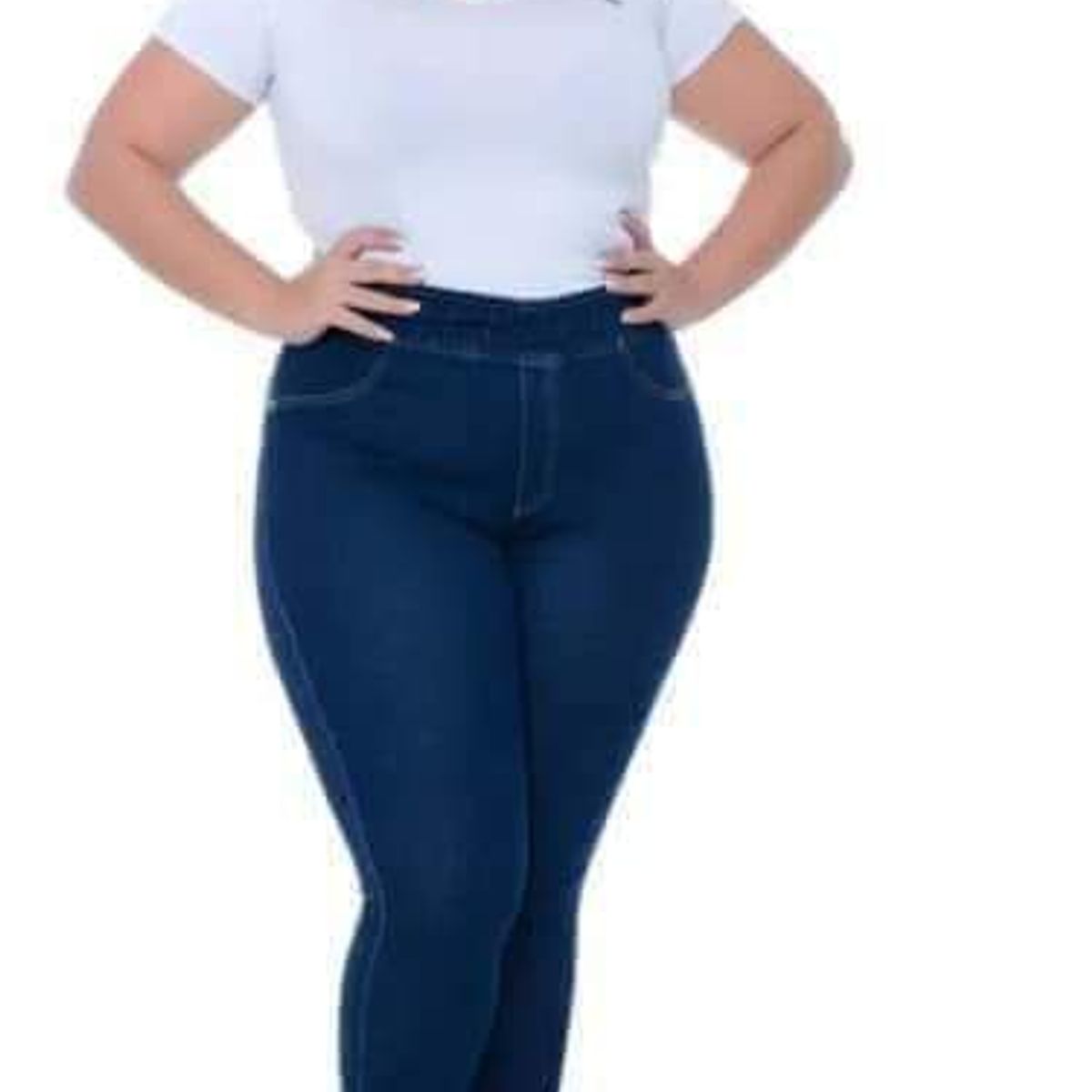 Calça Jeans Feminina Plus Size Skinny com Elastano Cambos Plus Size