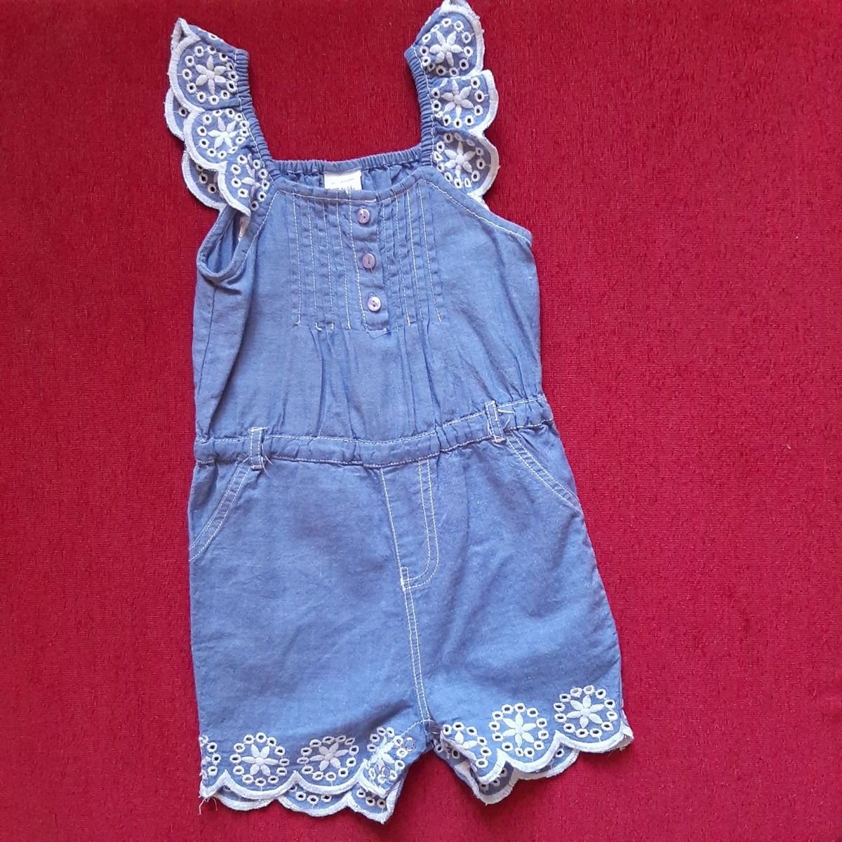 Macaquinho Jeans Infantil, Roupa Infantil para Menina Renner Usado  90786470