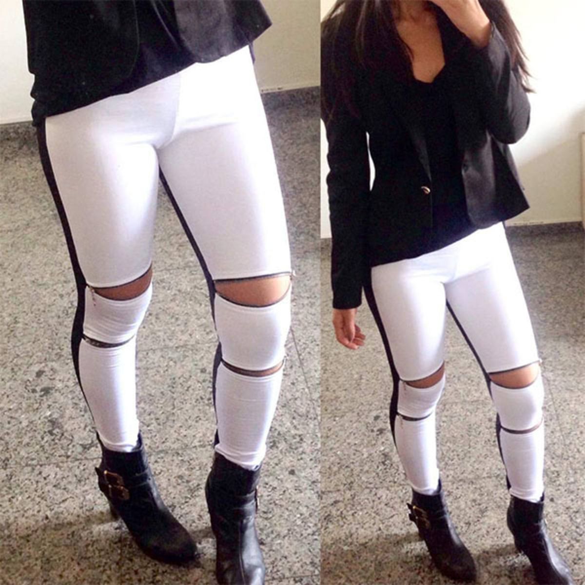 calça legging cirre branca
