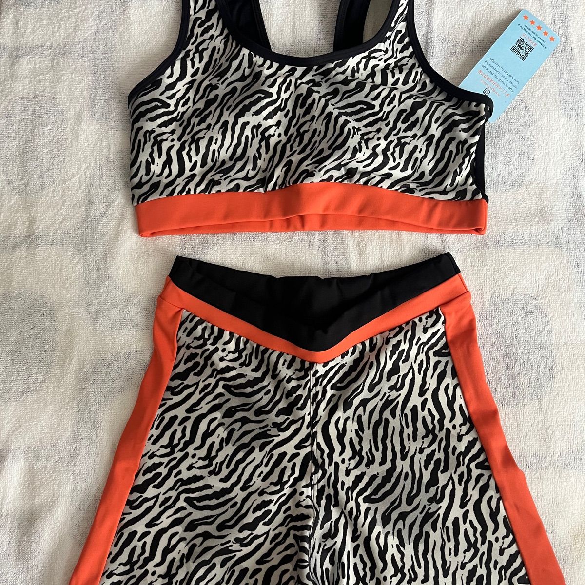 Conjunto Top e Short Fitness Animal Print