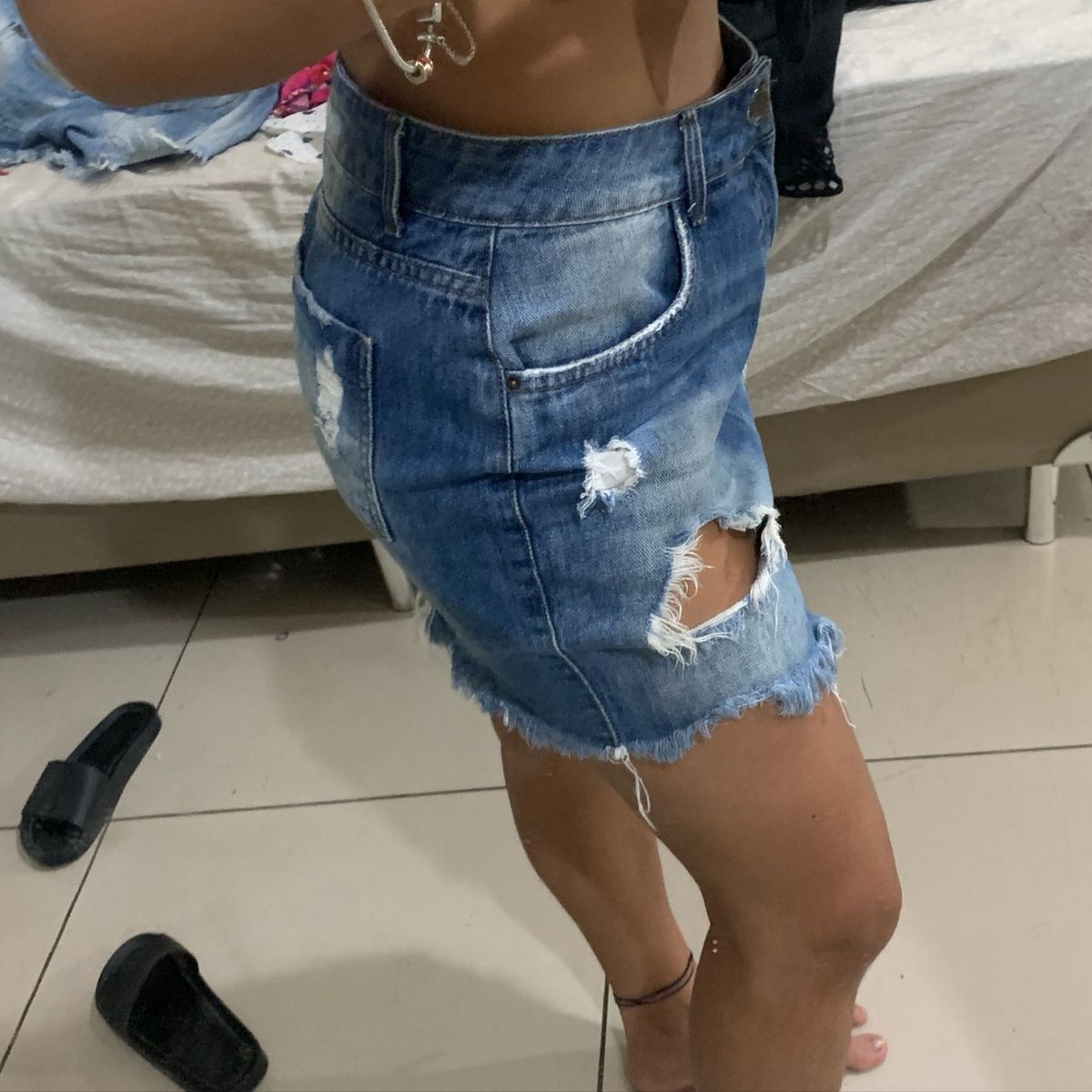 Saia jeans hot sale destroyed riachuelo