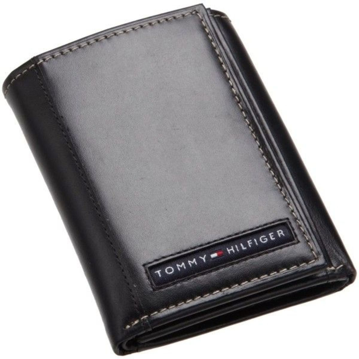 Carteira Couro Tommy Hilfiger Nappa Trifold Masculina - Marrom