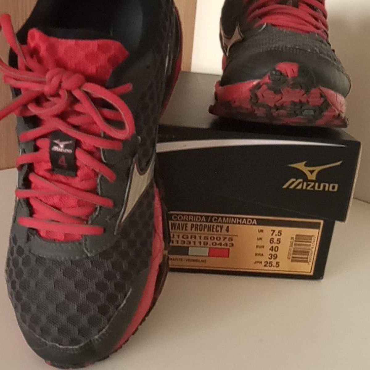 Mizuno wave prophecy 4 preto e vermelho best sale