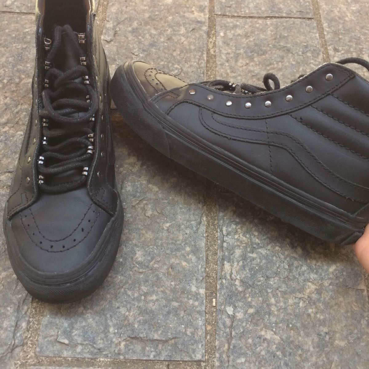 vans cano alto couro