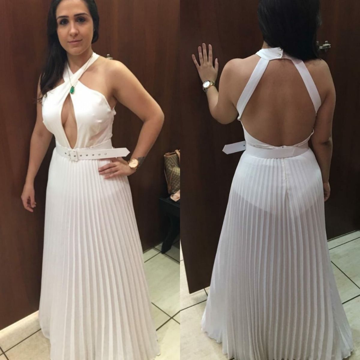 vestido branco hot pants