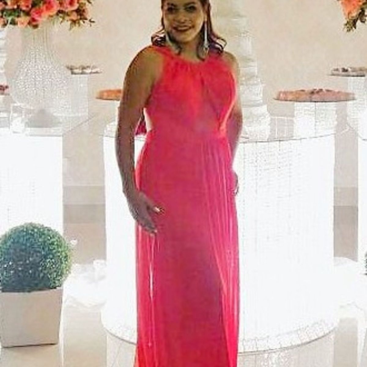 vestido de madrinha vermelho ferrari