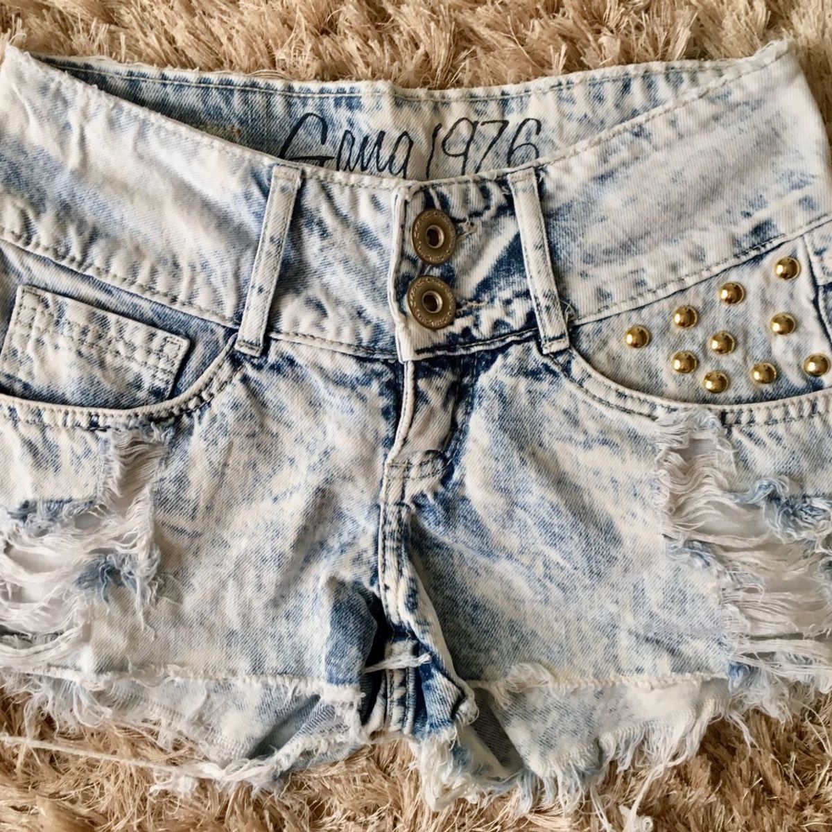 Short jeans sale manchado