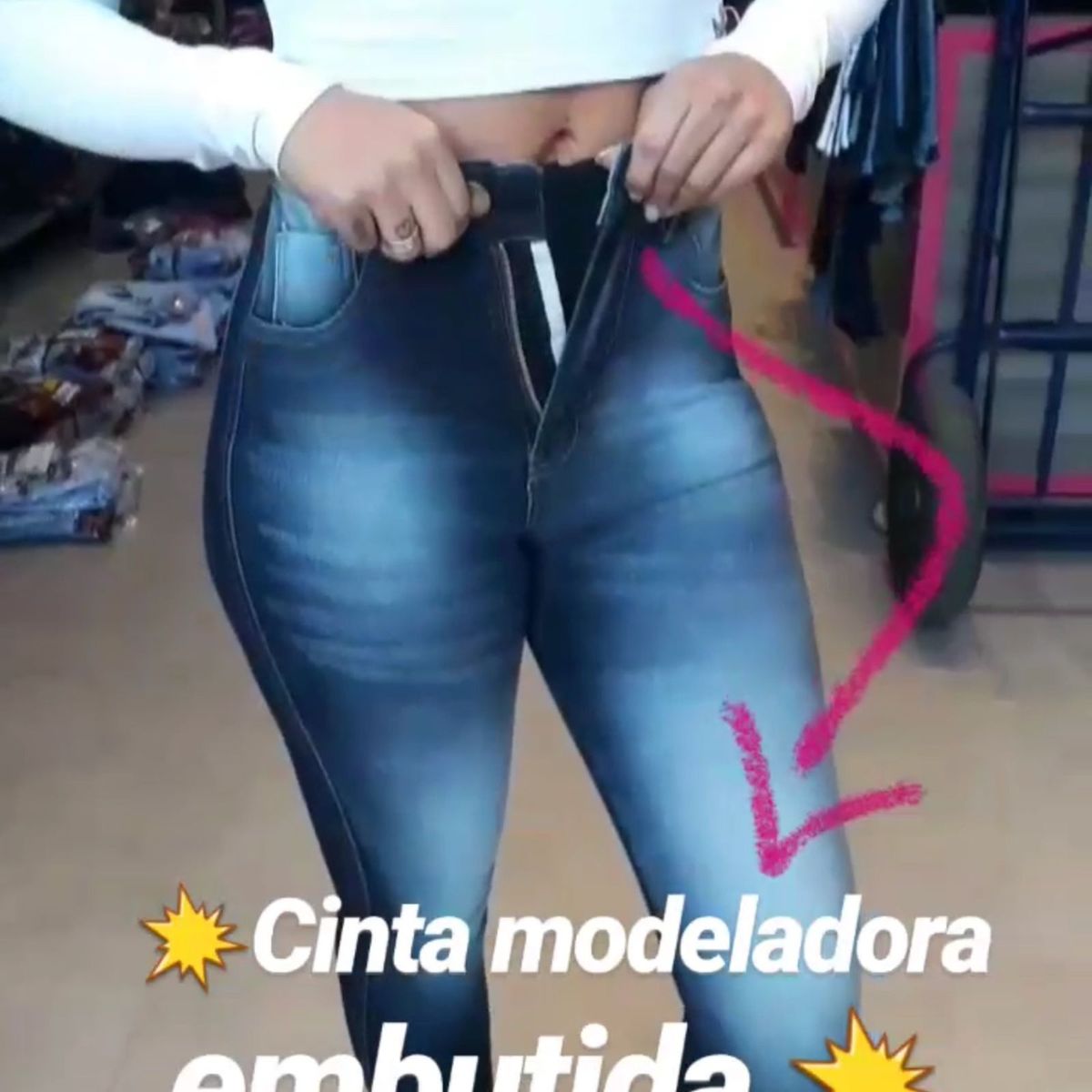 Calça jeans com hot sale cinta embutida atacado