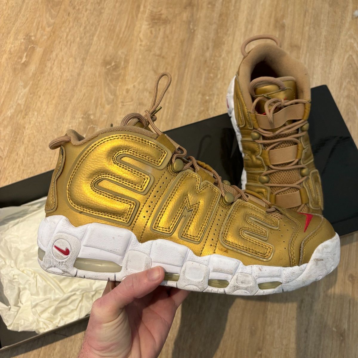 Supreme × Nike Air More Uptempo Preços baixos em Nike Supreme x Air More Uptempo Black | eBay