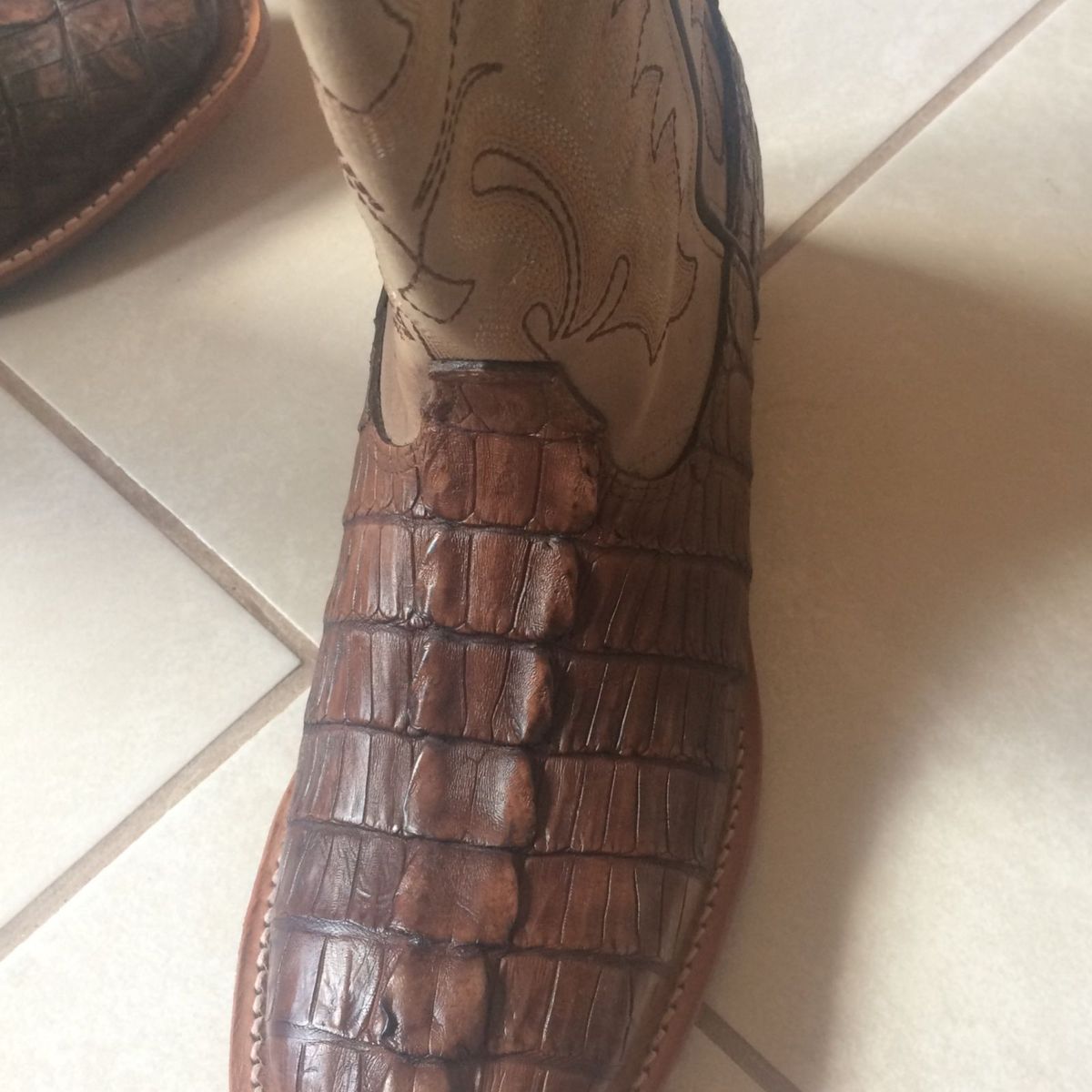 botas de couro de jacaré masculina