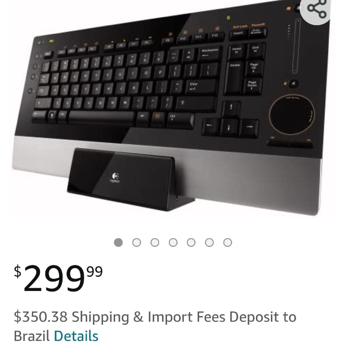 Logitech Dinovo Edge Keyboard com Base Preta | Logitech Usado
