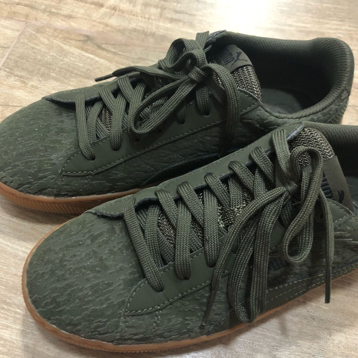 tenis puma verde militar feminino