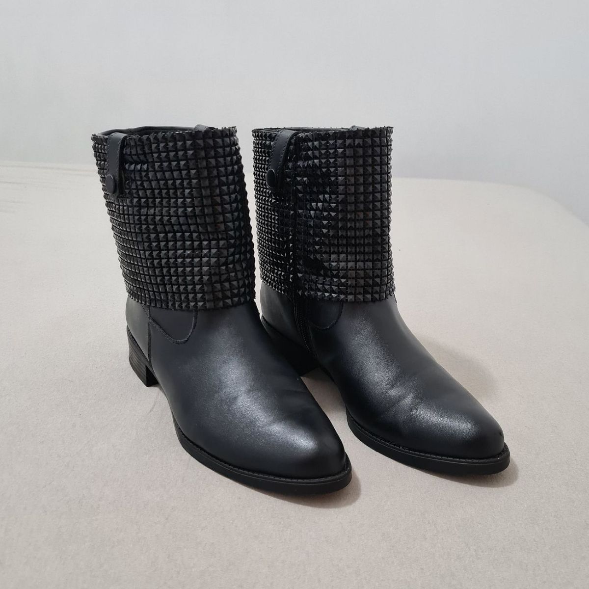Bota Feminina Bota Anacapri Malha Metalica Bota Preta Anacapri Com