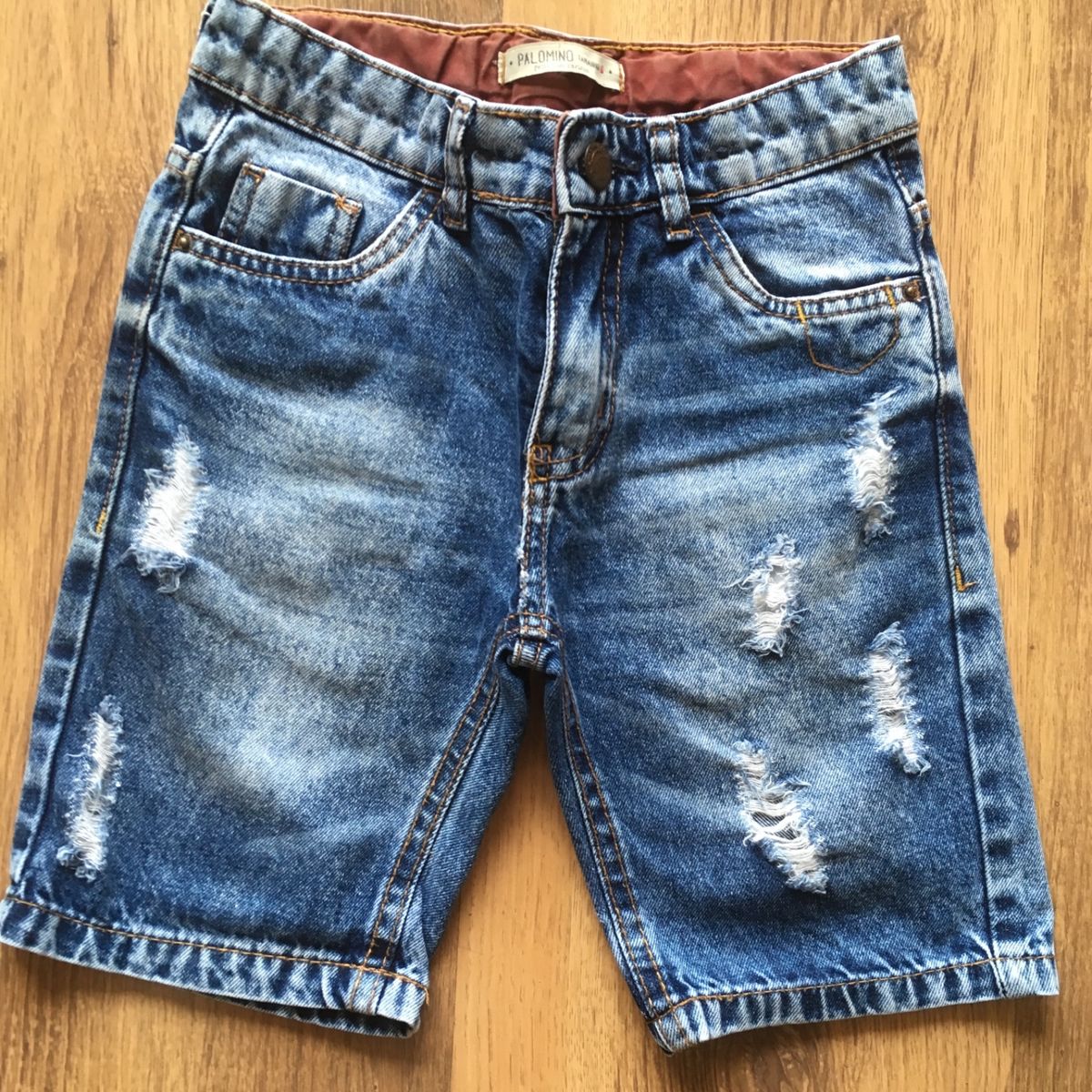 Bermuda Jeans Infantil Jeans Desfiado Roupa Infantil Para Menino Usado Enjoei