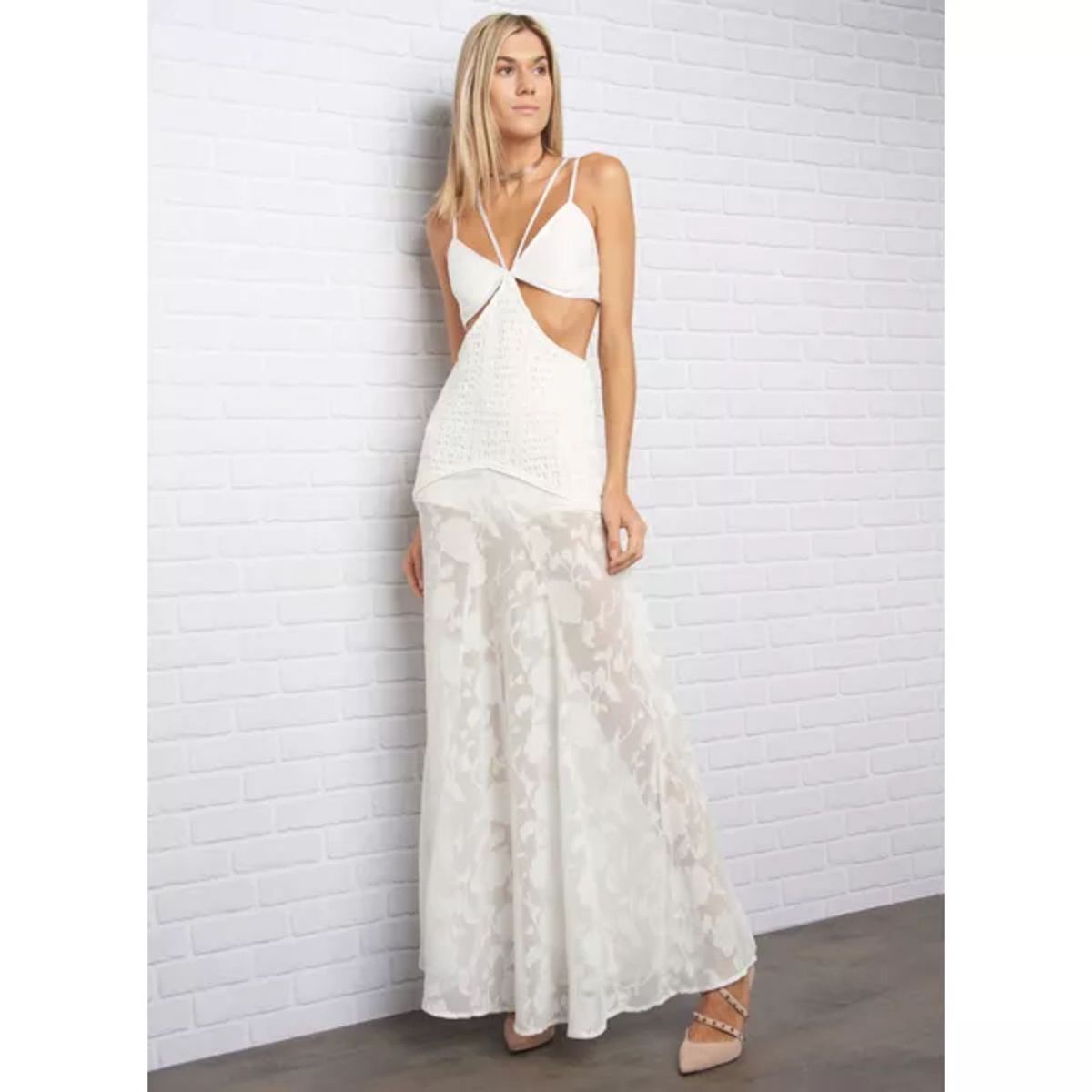 vestido john john branco