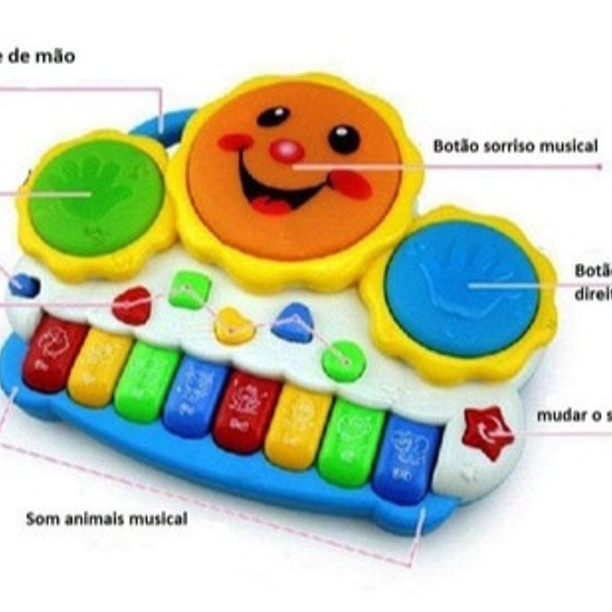 Teclado piano musical brinquedo infantil Divertido som de animais