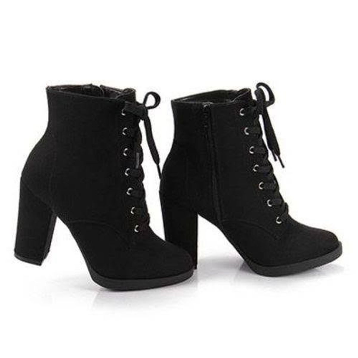 botas cano curto feminina salto grosso