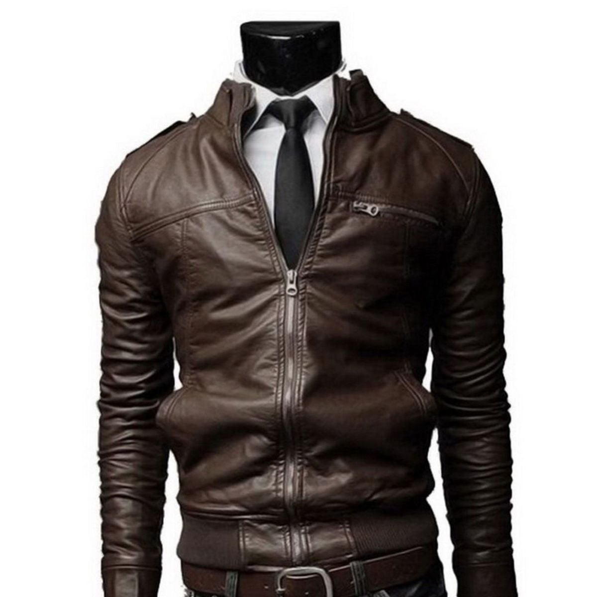 jaqueta de couro pu masculina