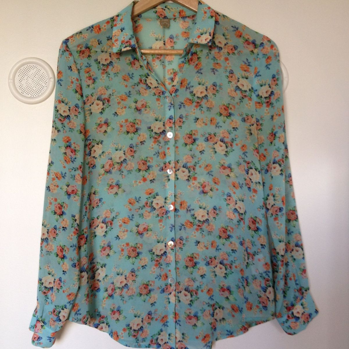 camisa de botão florida feminina