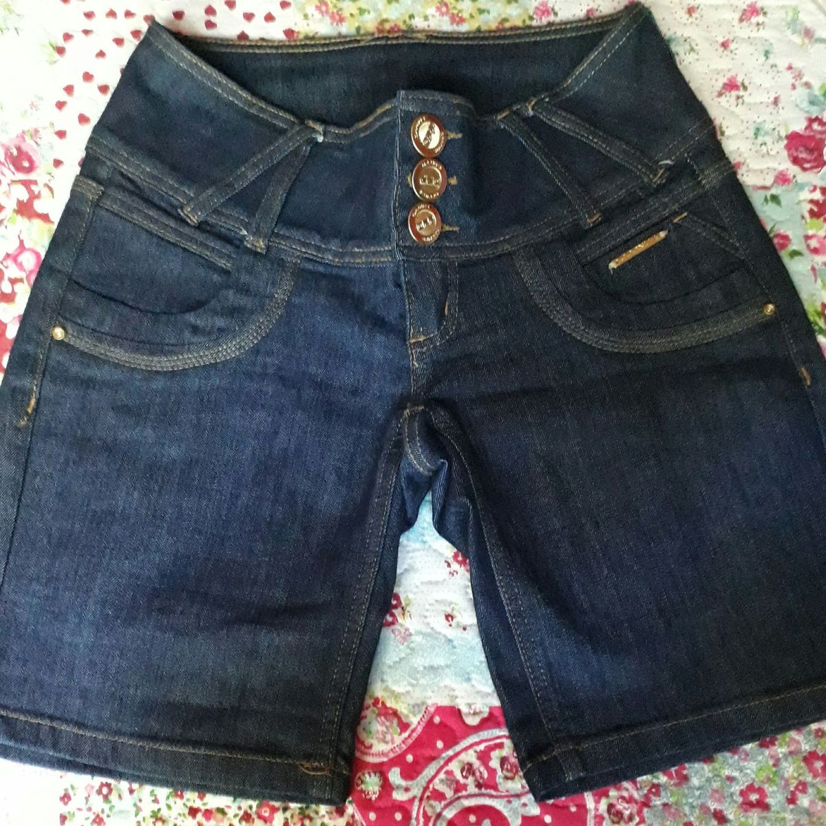 bermuda jeans feminina oppnus