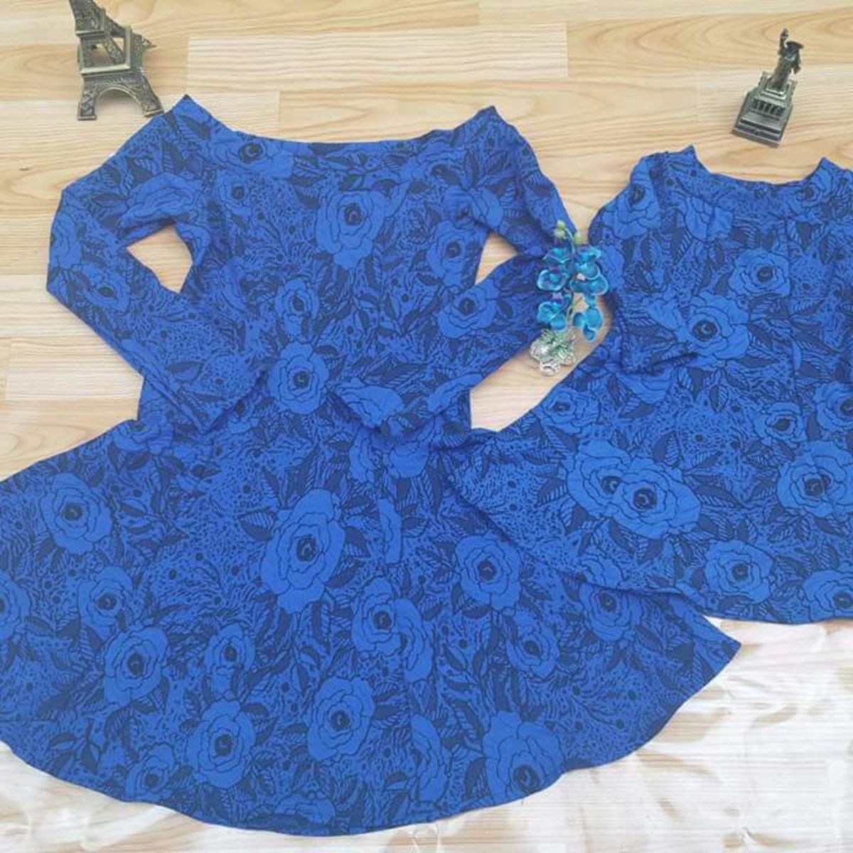 vestido mae e filha manga longa