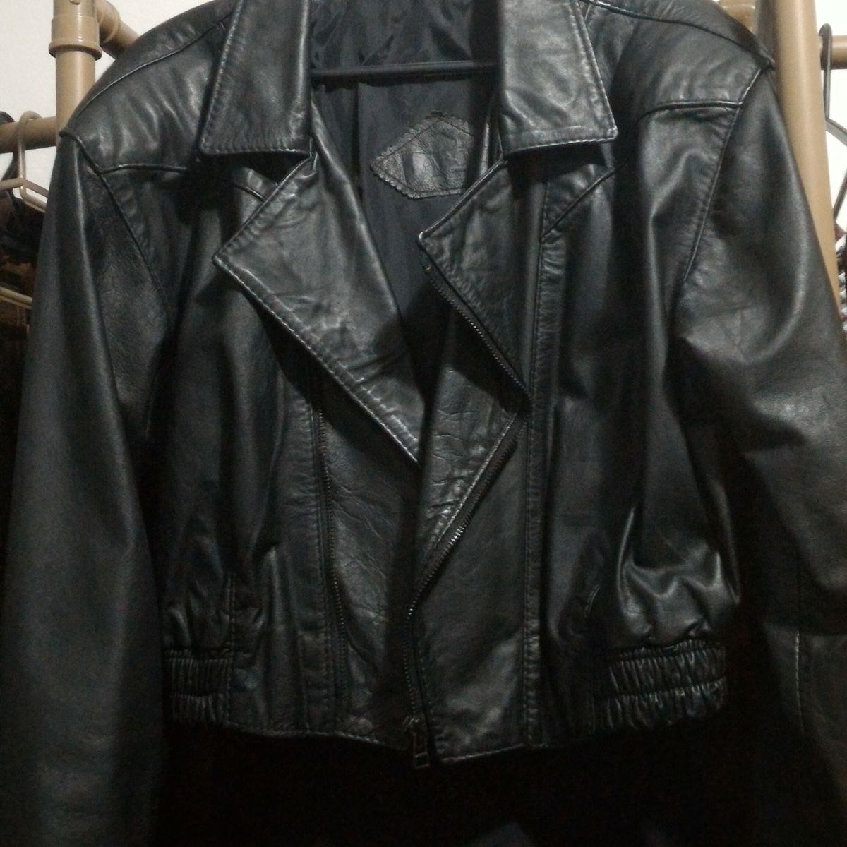 jaqueta de couro anos 80