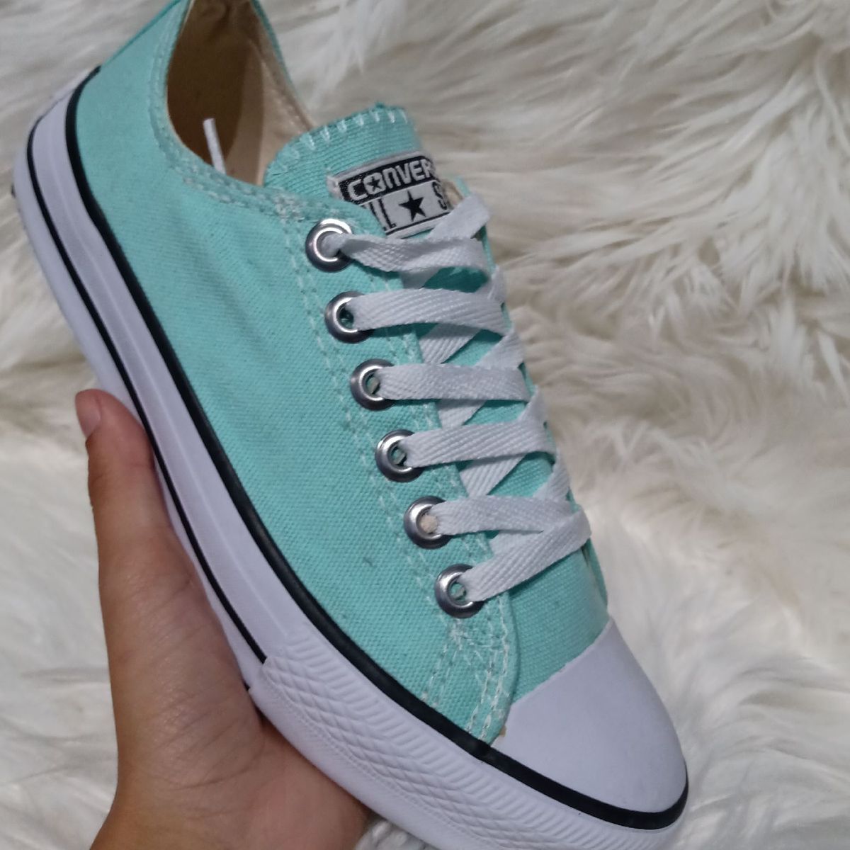 tênis all star verde água