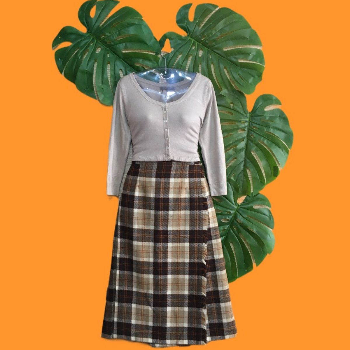 Saia Xadrez Kilt Escócia Original Vintage Anos 70 Saia Feminina