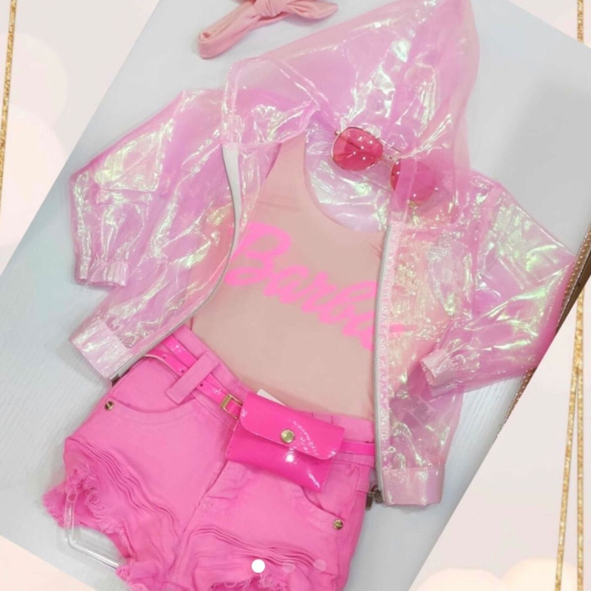 jaqueta holografica rosa