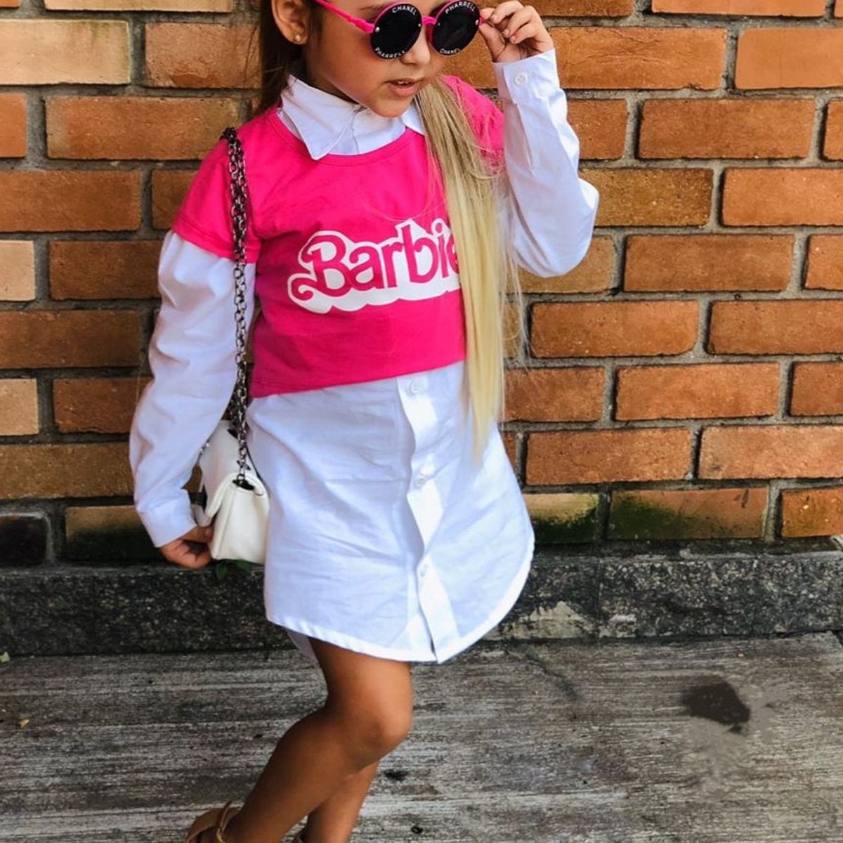 Conjunto Blusa e saia em Paete Barbie menina blogueirinha moda