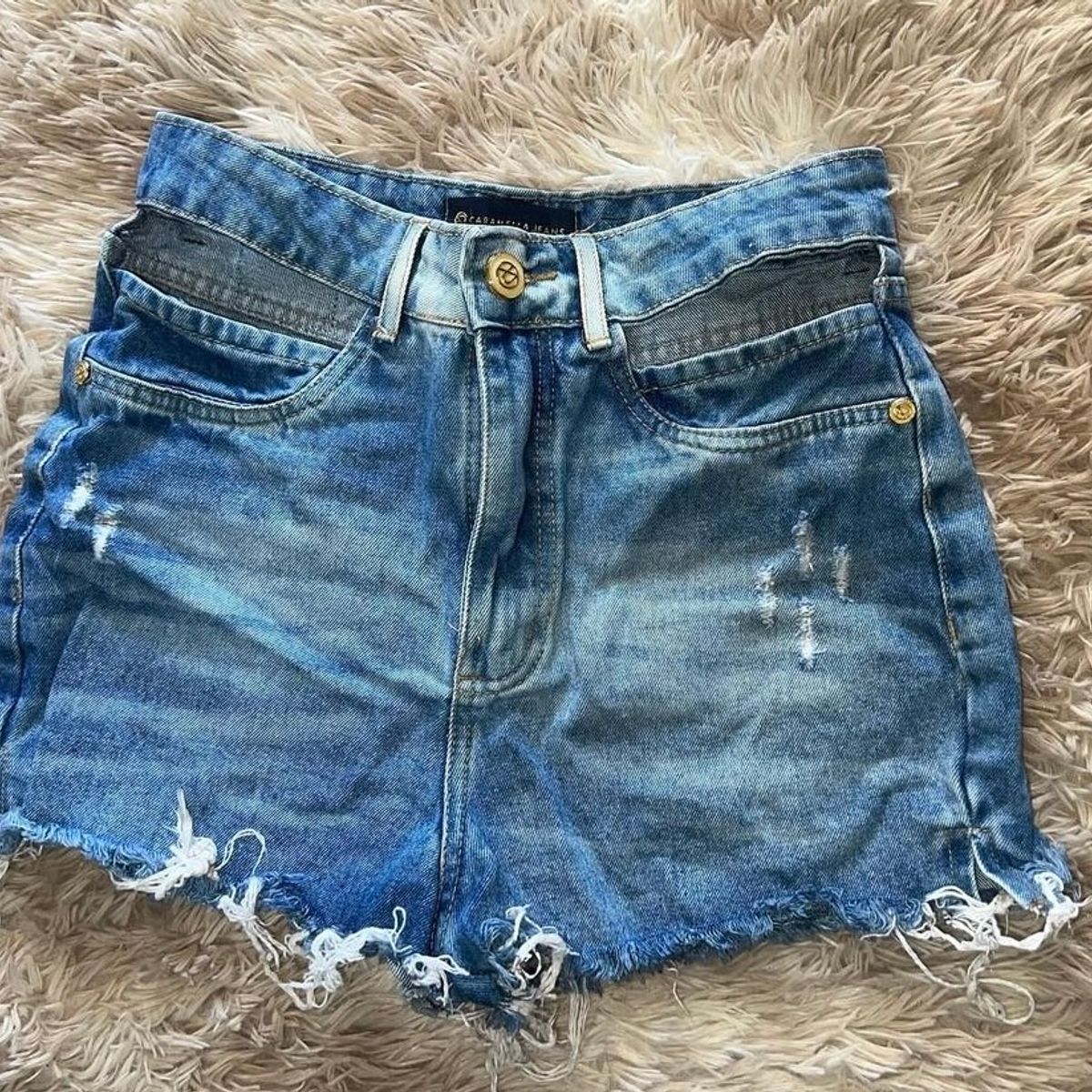 Short jeans discount bolso vazado