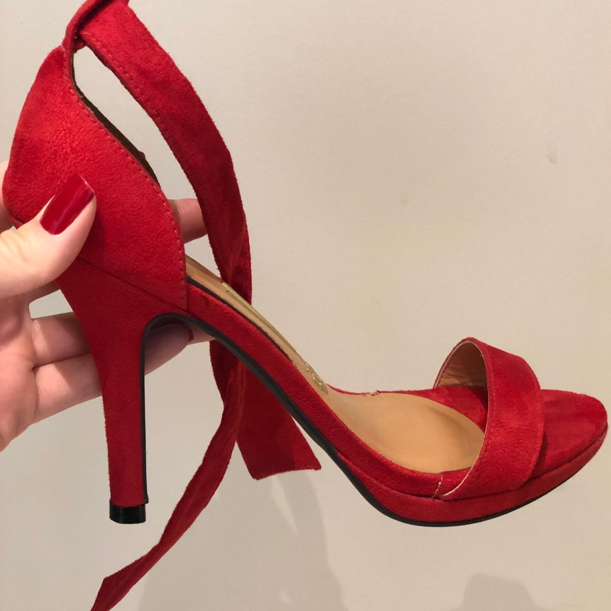 sandalia vizzano vermelha de amarrar