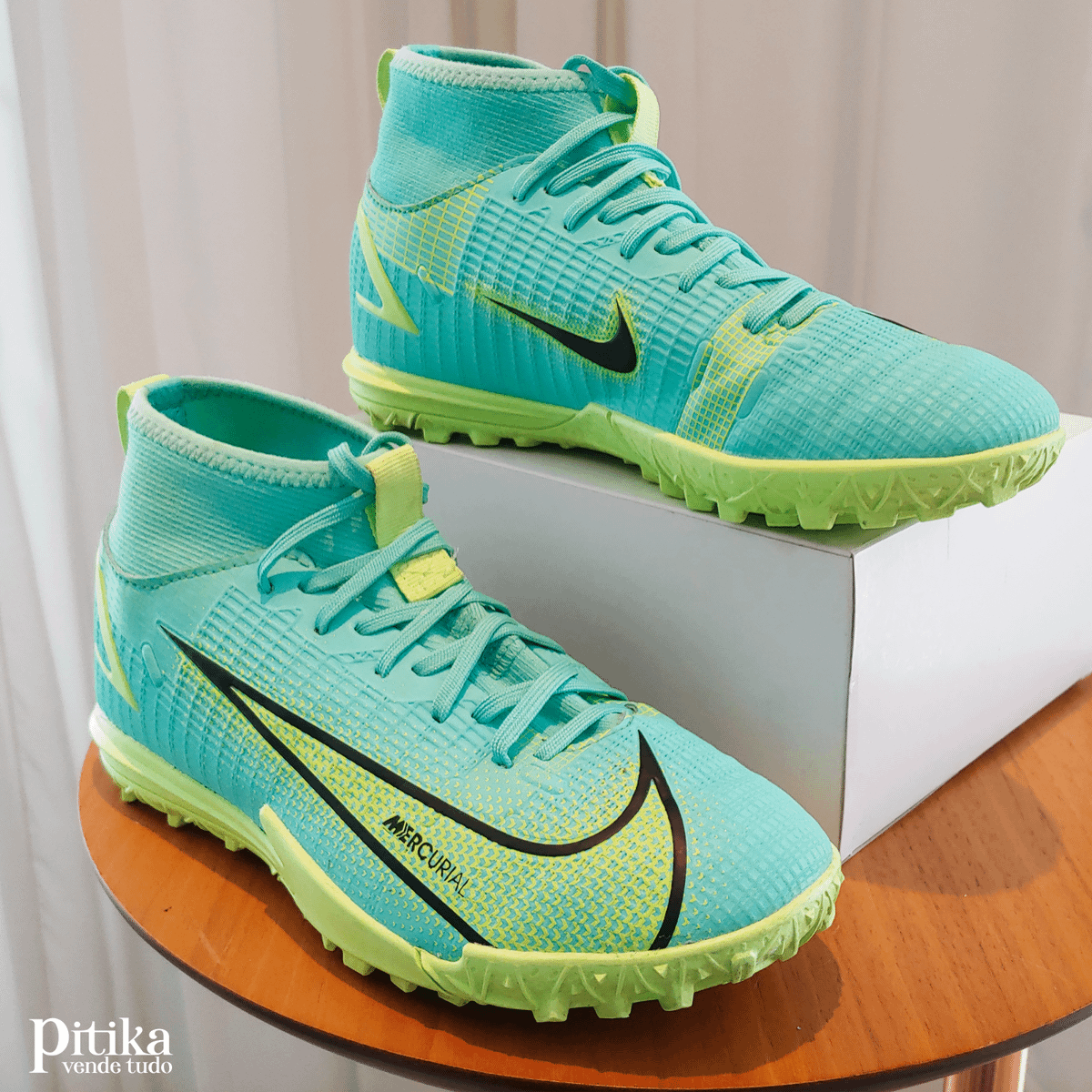 Novinha Chuteira Mercurial Superfly 8 Verde Agua Nike Calcado Infantil para Meninos Nike Usado 83724723 enjoei